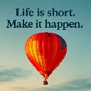 Logo Life is short. Make it <mark>happen</mark>.