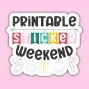 Logo Printable Sticker Weekend